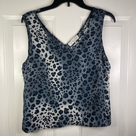 Wayf Tops - Wayf where are you from sleeveless animal‎ print blouse.